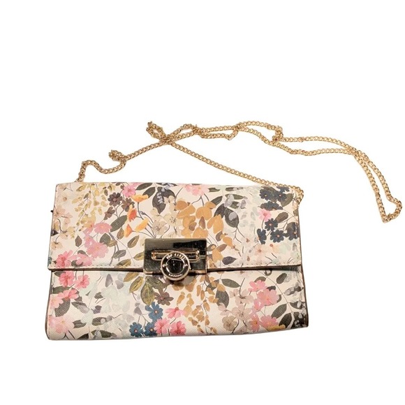 Ted Baker London Womens Floral Crossbody Bag Gold Chain Strap Purse NWT - Picture 1 of 12